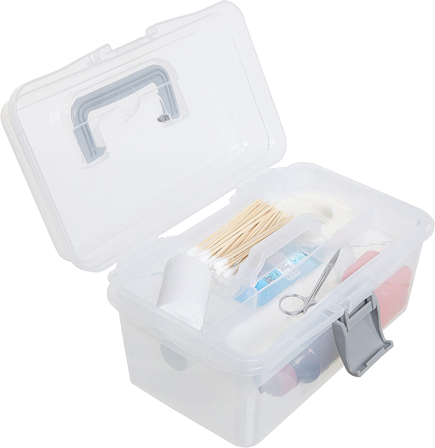 Boîte de premiers soins pour conteneur de stockage polyvalent transparent