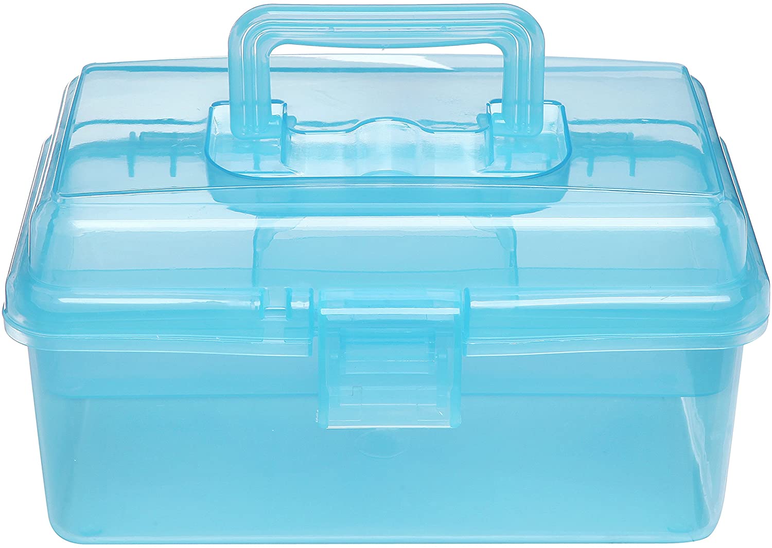 Boîte de premiers soins en plastique transparent portable avec poignée