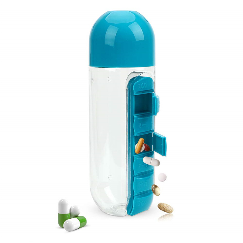 Bouteille de cas de pilule hebdomadaire portable en plein air pour le voyage